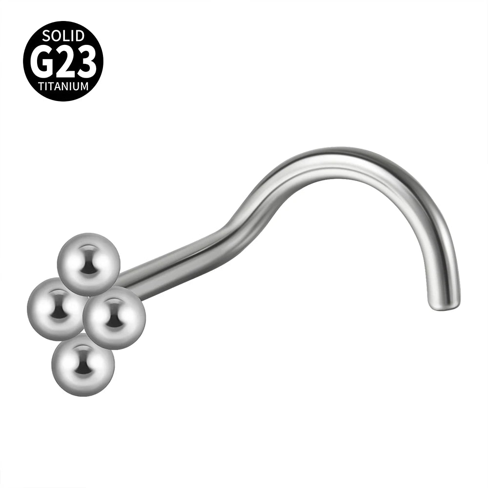 1PC Titanium 20G CZ L Shape Nose Bone Ring Top Flower Threadless Nose Piercing Retainer Holder Nazir Stud Body Piercing Jewelry
