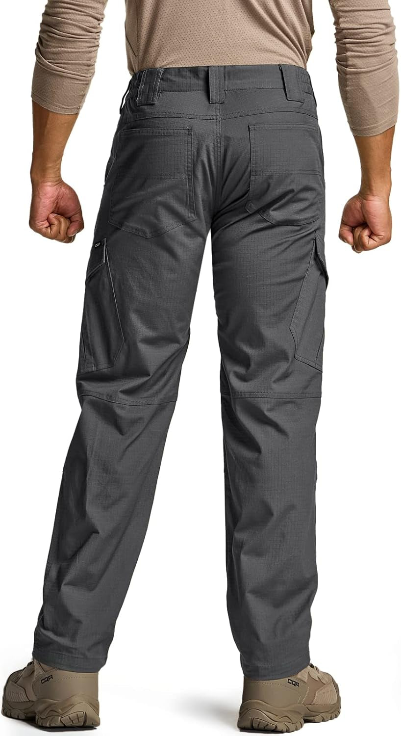 Men'S Flex Ripstop Tactical Pants, Water Resistant Stretch Cargo Pants, Lightweight EDC Hiking Work Pants