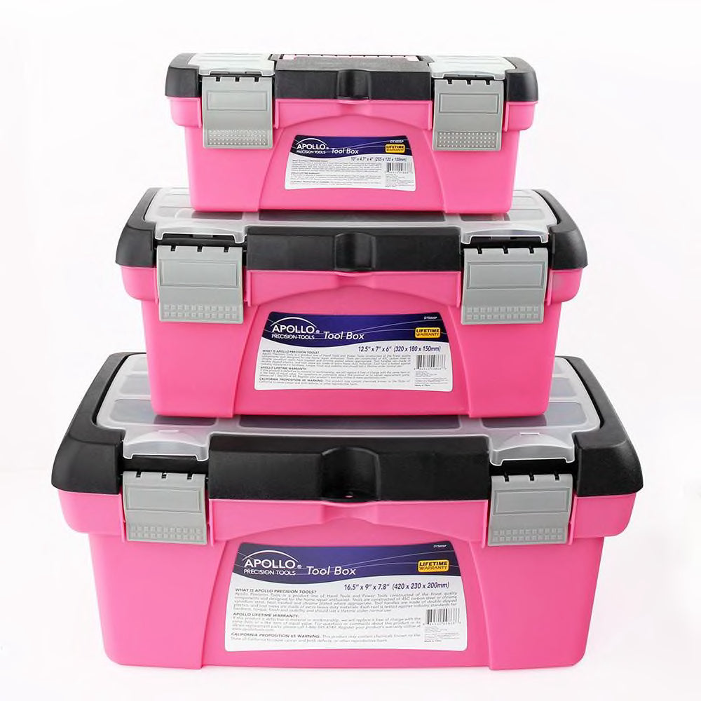 10 In., 12.5 In. and 16 In. Tool Box in Pink (3-Components)