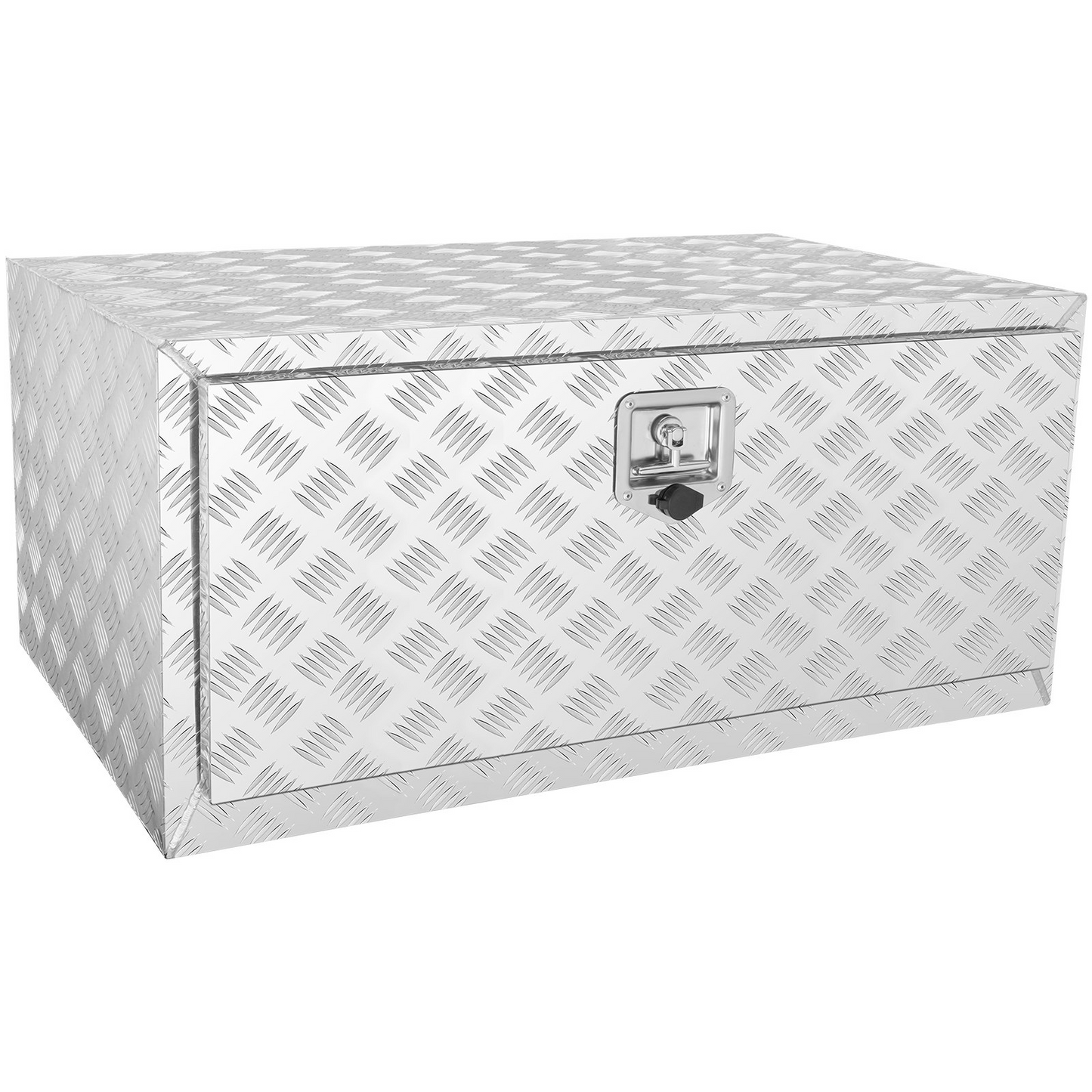 VEVOR Underbody Truck Box, 36"×24"×24" Pickup Storage Box, Heavy Duty Aluminum Diamond Plate Tool Box with Lock and Keys, Waterproof Trailer Storage Box with T-Handle Latch for Truck, Van, Trailer