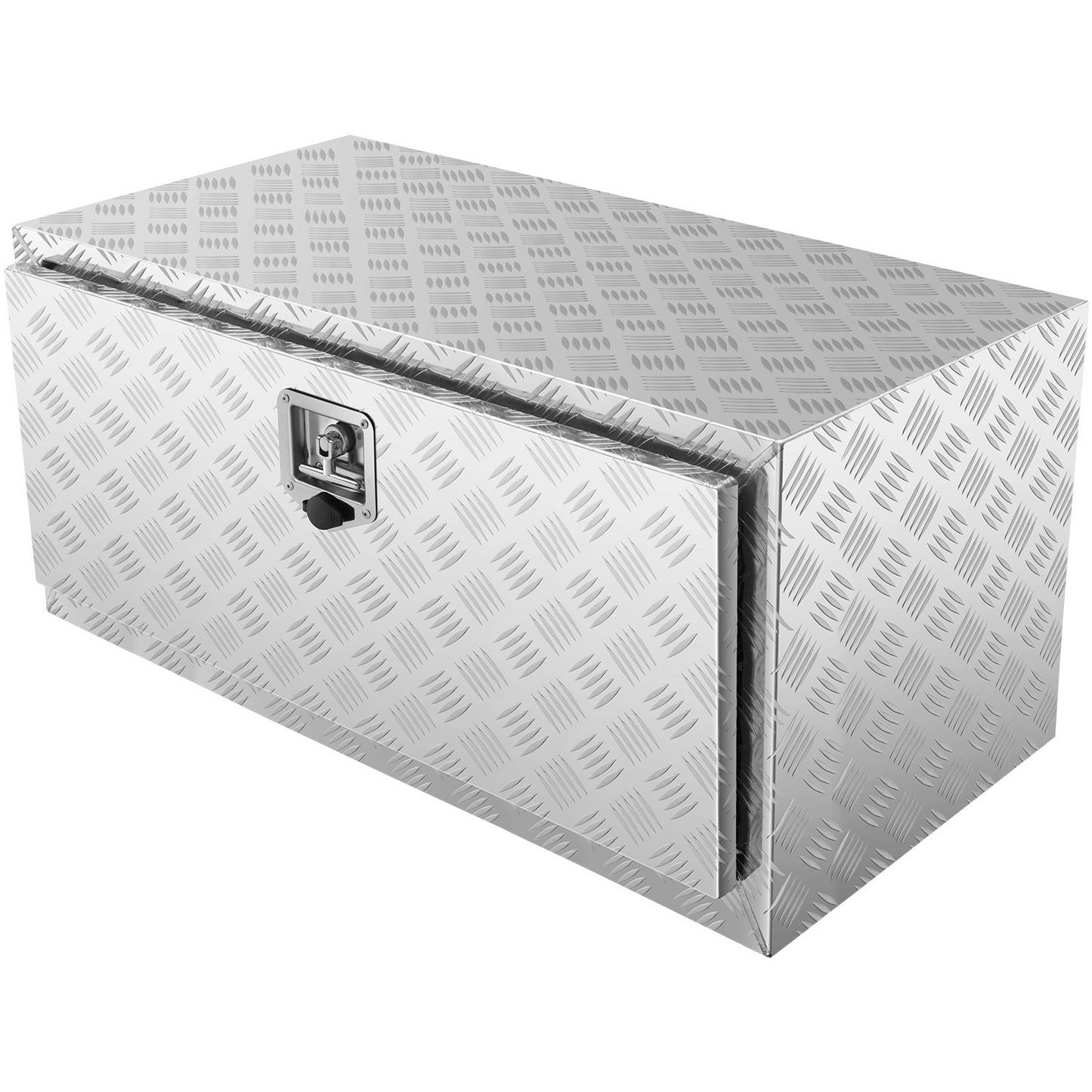 VEVOR Underbody Truck Box, 36"×24"×24" Pickup Storage Box, Heavy Duty Aluminum Diamond Plate Tool Box with Lock and Keys, Waterproof Trailer Storage Box with T-Handle Latch for Truck, Van, Trailer