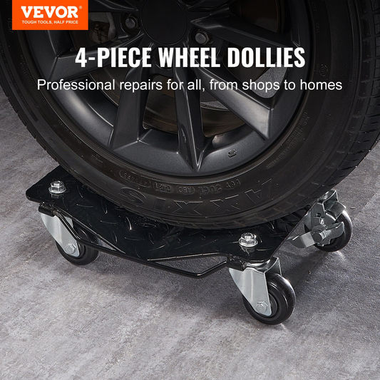 VEVOR Wheel Dolly, 6000 lbs/2722 kg Car Moving Dolly, Wheel Dolly Car Tire Stake Set of 4 Piece, Heavy-duty Car Tire Dolly Cart Moving Cars, Trucks, Trailers, Motorcycles, and Boats