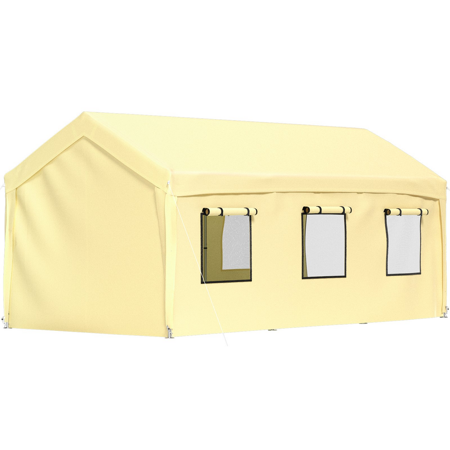 VEVOR Carport Canopy Car Canopy 10 x 20ft w/ 8 Legs Sidewalls Windows Yellow