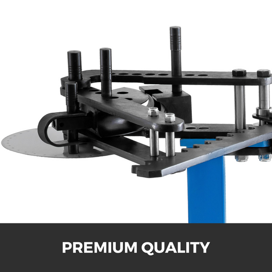 VEVOR Tube Bender Max Bending Degree 240°,Heavy Duty Metal Pipe and Tube Bender With 3 Dies, Tube Pedestal Bender 40 Up To 120 Degree, Metal Working Tools and Equipment Overall height 45"