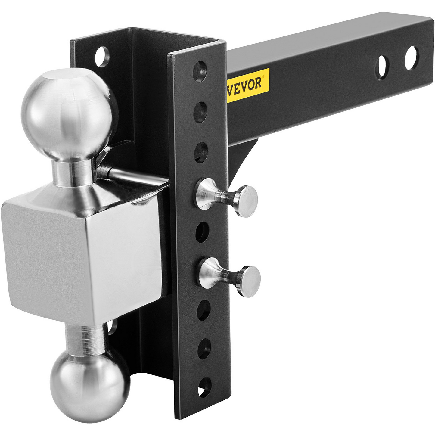 VEVOR Adjustable Trailer Hitch, 6" Rise & Drop Hitch Ball Mount 2" Receiver  22,000 LBS Rating, 2 and 2-5/16 Inch Stainless Steel Balls w/ Key Lock, for Automotive Trucks Trailers Towing