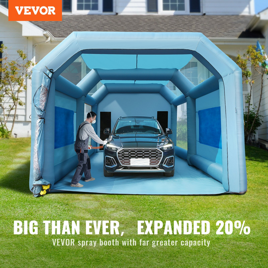 VEVOR Inflatable Paint Booth, 23x13x8.5ft Inflatable Spray Booth, High Powerful 480W+750W Blowers Spray Booth Tent, Car Paint Tent Air Filter System for Car Parking Tent Workstation Motorcycle Garage