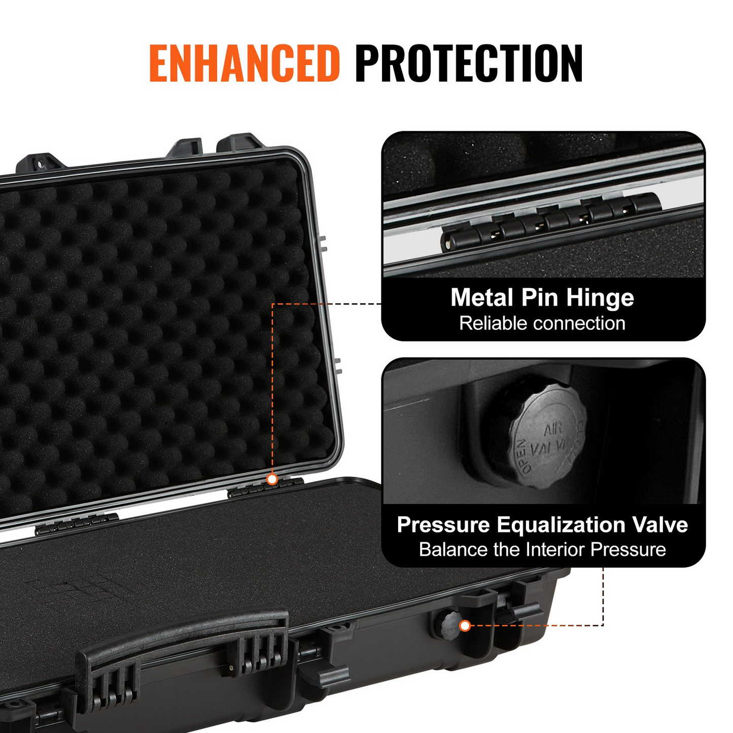 VEVOR Tactical Range Case, Outdoor Tactical Hard Case with 3 Layers Fully-protective Foams, 42 inch lockable Hard Tactical Range Case with Wheels, IP67 Waterproof & Crushproof