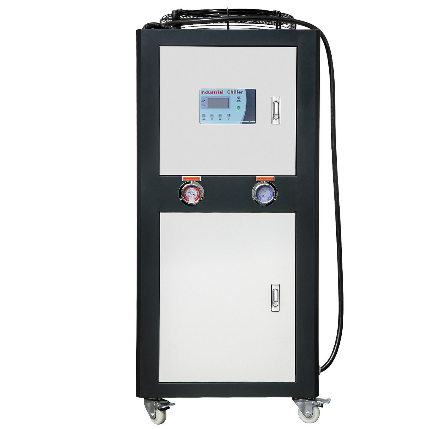 VEVOR Industrial Water Chiller, 9.4HP 16 Gal Air-Cooled Industrial Water Chiller, 15,100 Kcal/h Cooling Capacity with Finned Condenser Micro-Computer Control 60L Water Tank, for Cooling Water