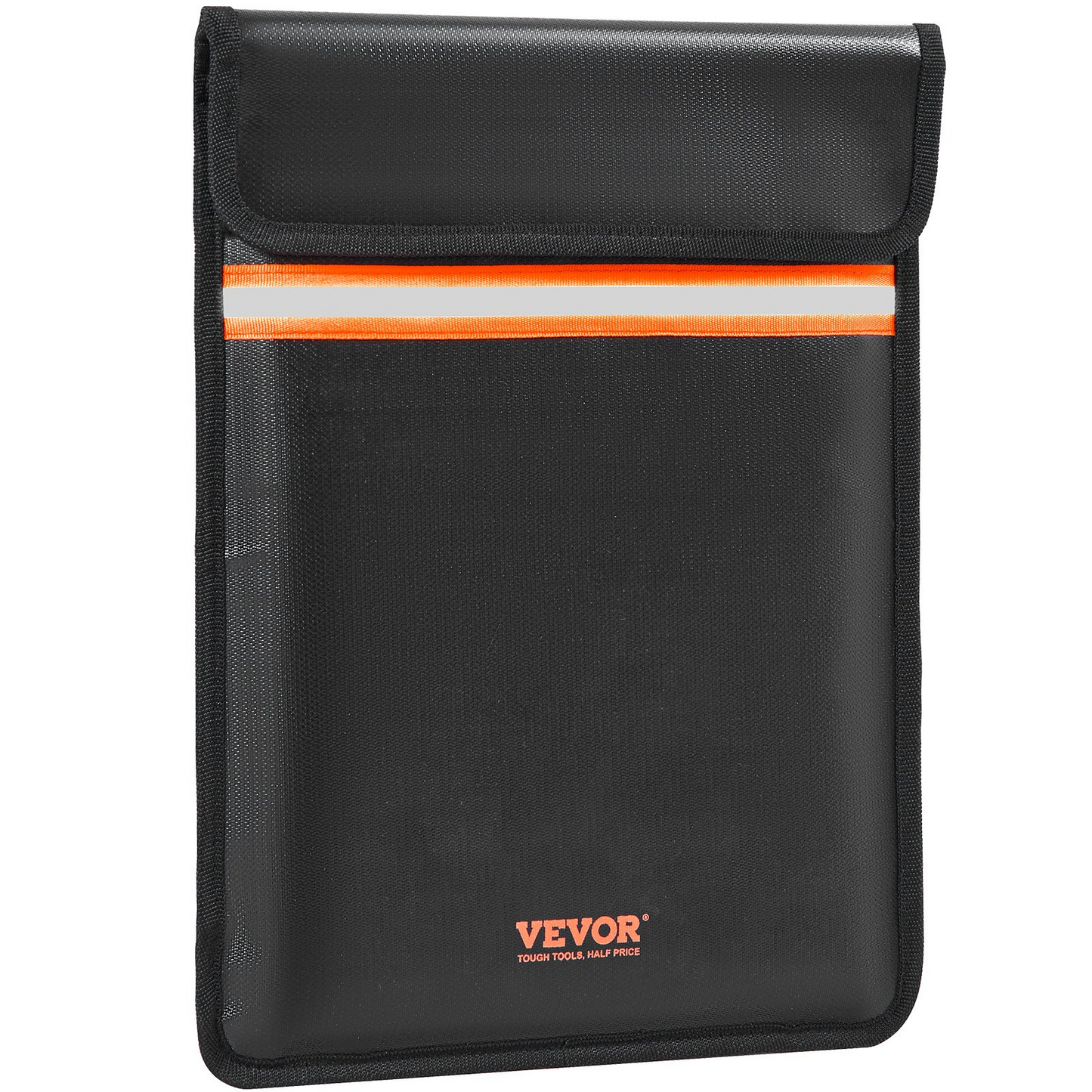 VEVOR Fireproof Document Bag, 15"x11" Fireproof Money Bag 2000℉, Double Pockets Fireproof and Waterproof Bag with Zipper and Reflective Strip, for Money, Documents, Jewelry and Passport