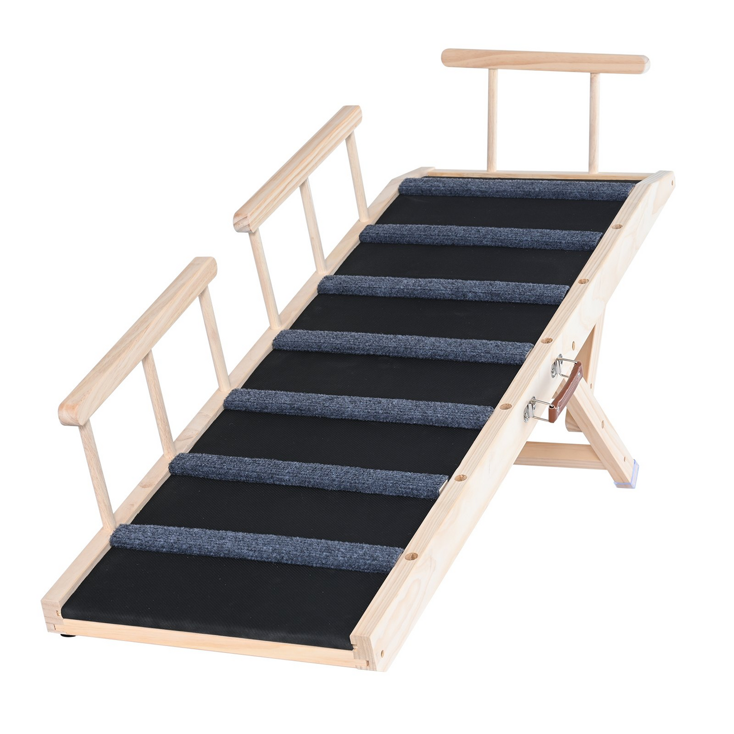 VEVOR Dog Ramp, Folding Pet Ramp for Bed, Adjustable Dog Ramp for Small, Large, Old Dogs & Cats, Wooden Pet Ramp with 47.2" Long Ramp, Adjustable from 13.8" to 27.6", Suitable for Couch, Sofa, Car