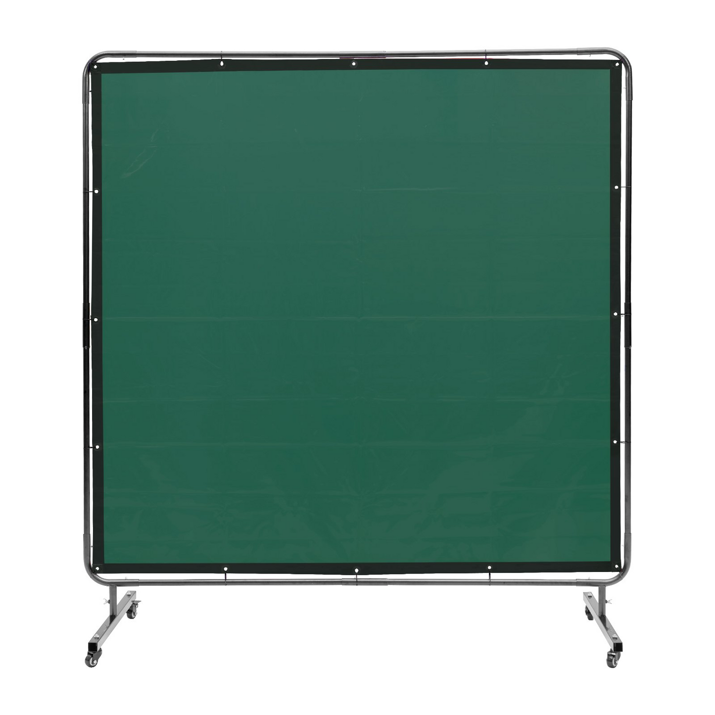 VEVOR Welding Screen with Frame, 6' x 6' Welding Curtain Screen, Flame-Resistant Vinyl Welding Protection Screen on 4 Swivel Wheels (2 Lockable), Moveable & Professional for Workshop/Industrial, Green