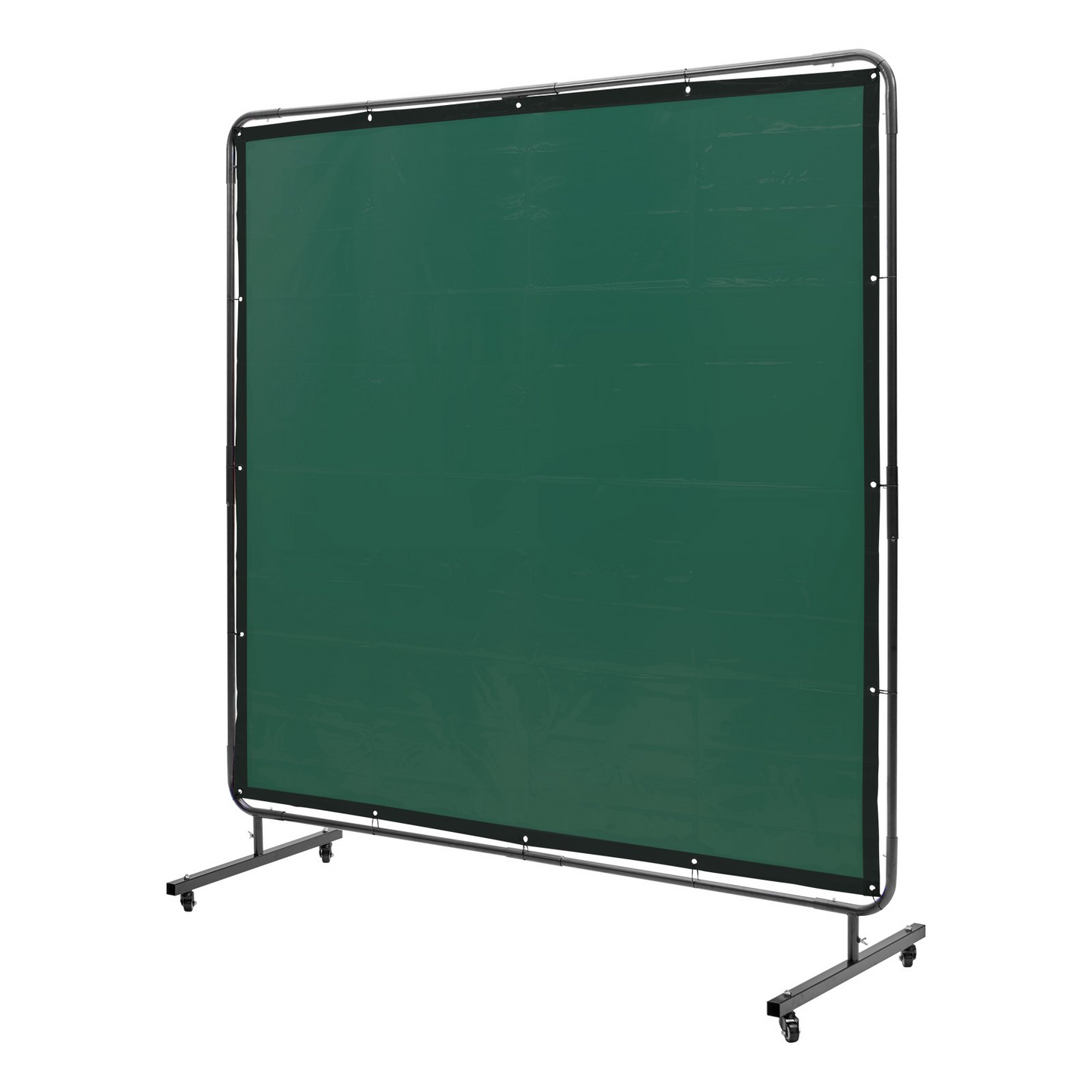 VEVOR Welding Screen with Frame, 6' x 6' Welding Curtain Screen, Flame-Resistant Vinyl Welding Protection Screen on 4 Swivel Wheels (2 Lockable), Moveable & Professional for Workshop/Industrial, Green