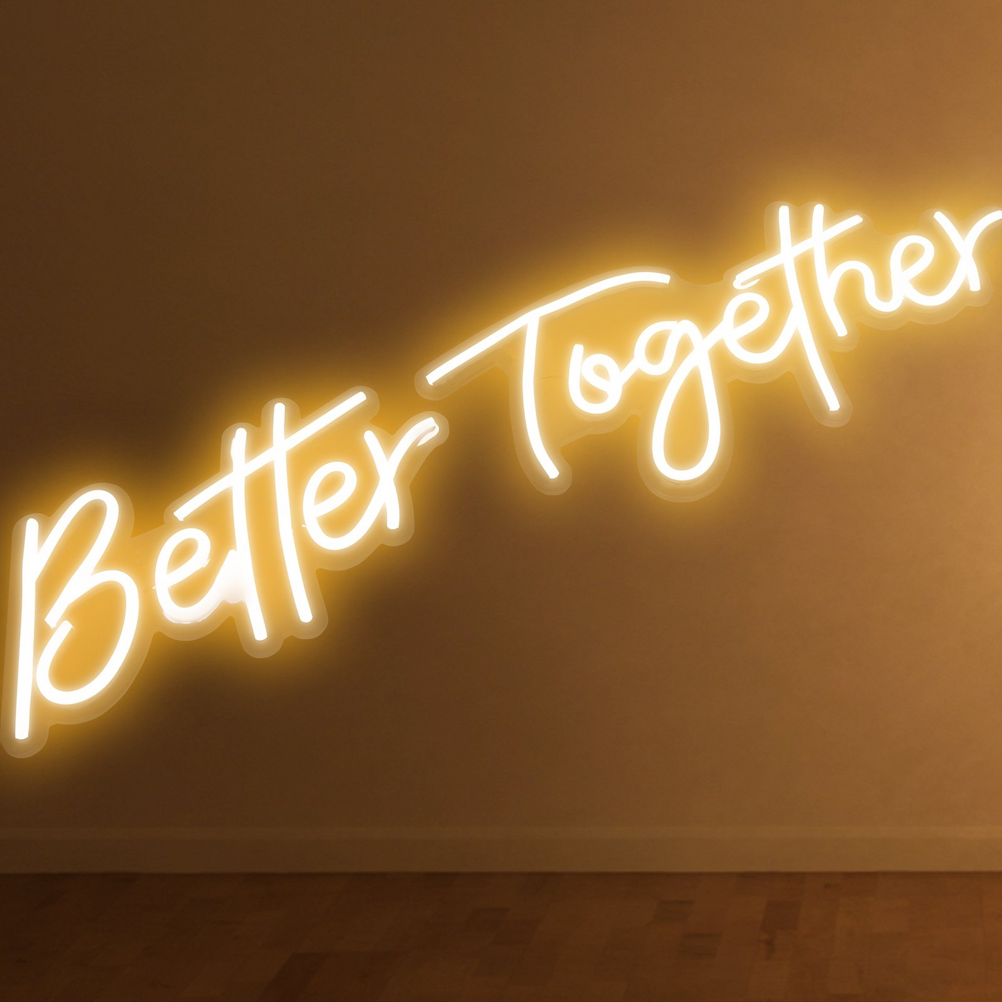 VEVOR Better Together Neon Sign, 24" x 10" + 17" x 9" Warm White LED lights Sign, Adjustable Brightness with Remote Control and 12V Power Adapter, Used for Home, Party, Wedding, and Bar Decoration