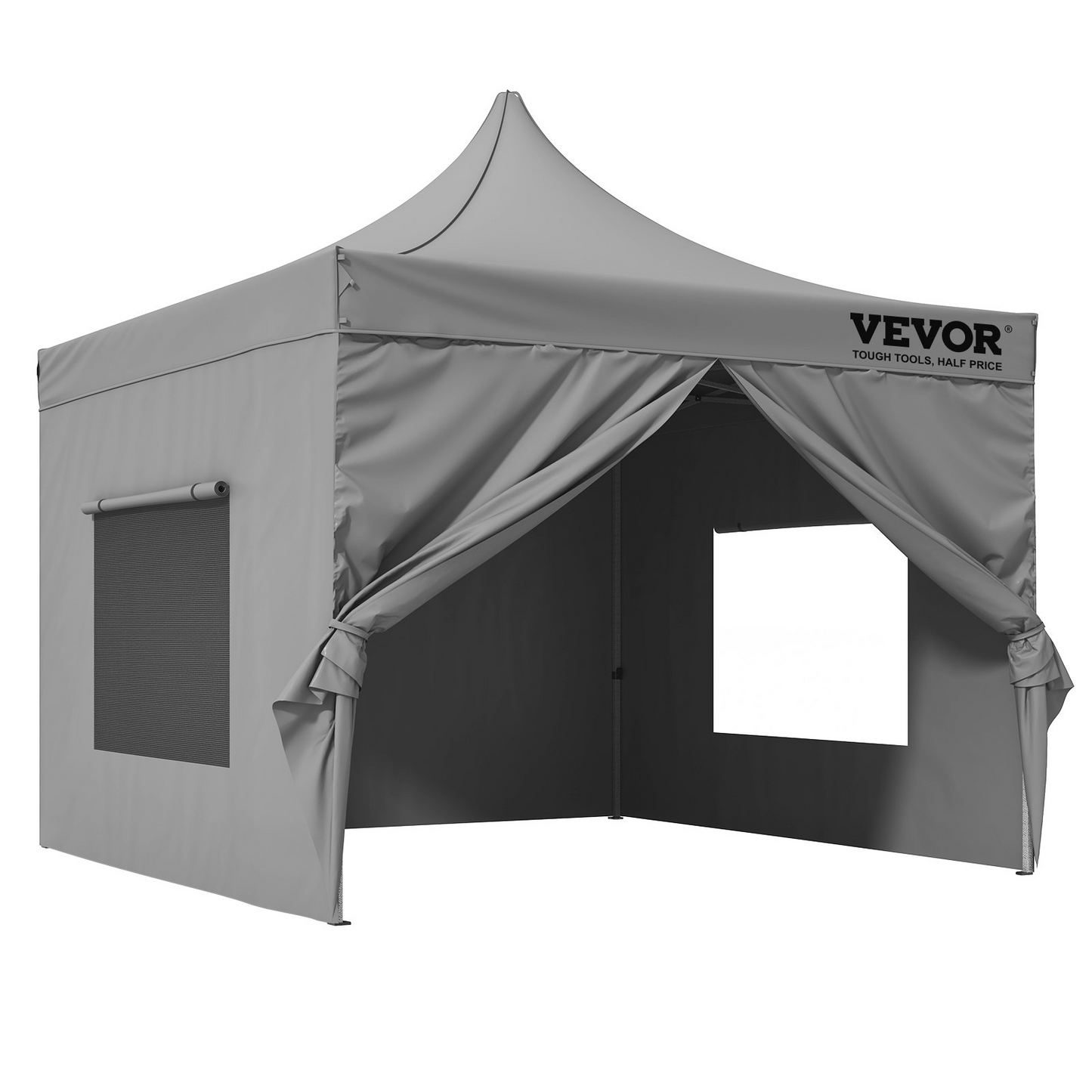 VEVOR 10x10 FT Pop up Canopy with Removable Sidewalls, Instant Canopies Portable Gazebo & Wheeled Bag, UV Resistant Waterproof, Enclosed Canopy Tent for Outdoor Events, Patio, Backyard, Party, Camping