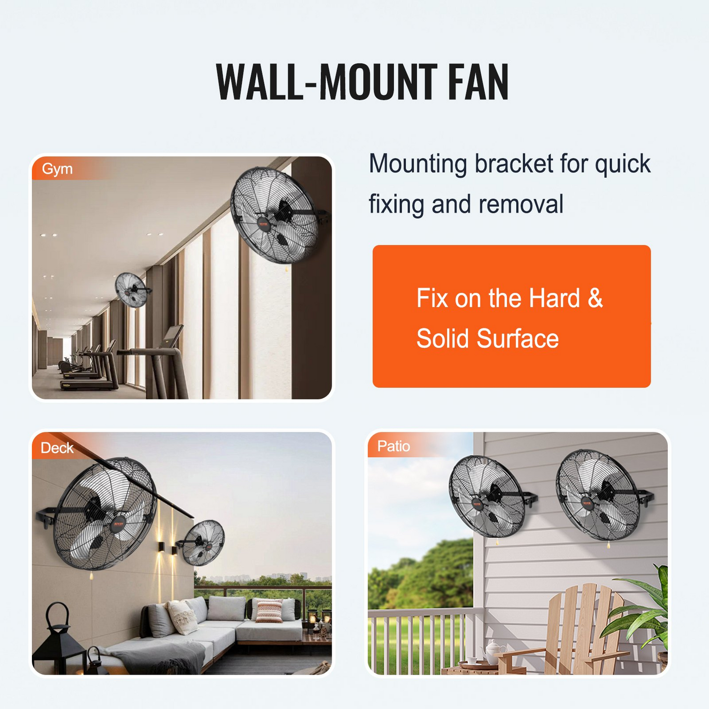 VEVOR Wall Mount Fan, 2 PCS 18 inch Waterproof, 3-speed High Velocity Max. 4000 CFM Industrial Wall Fan for Indoor, Commercial, Residential, Warehouse, Greenhouse, Workshop, Basement, Garage,Black