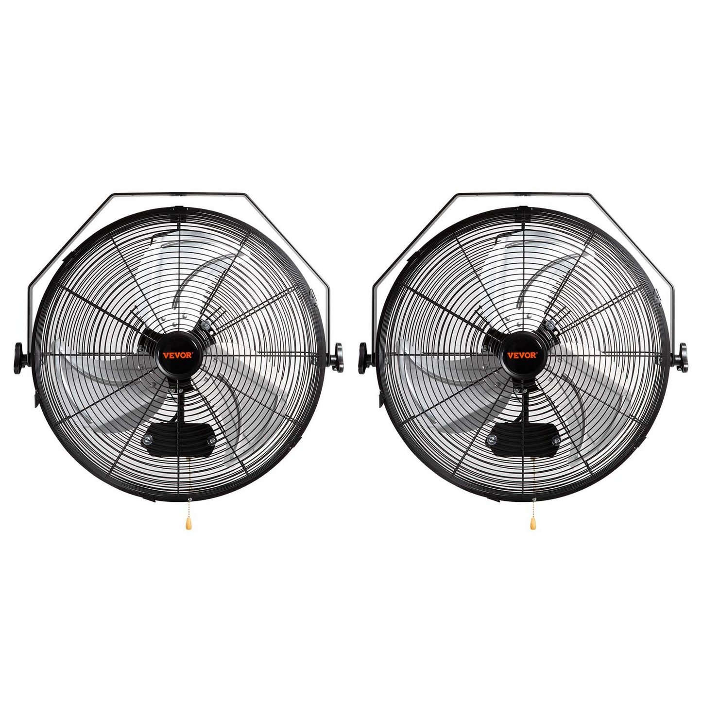 VEVOR Wall Mount Fan, 2 PCS 18 inch Waterproof, 3-speed High Velocity Max. 4000 CFM Industrial Wall Fan for Indoor, Commercial, Residential, Warehouse, Greenhouse, Workshop, Basement, Garage,Black