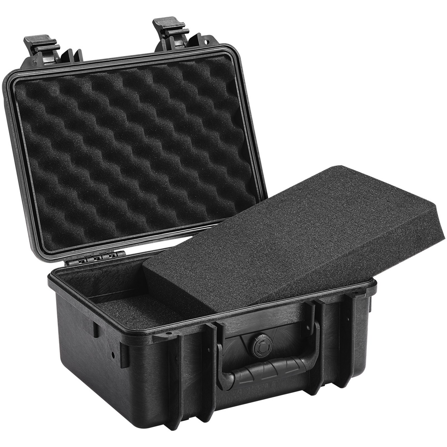 VEVOR Hard Pistol Cases with Pre-cut PU Foam, Waterproof & Dustproof Hard Gun Case for 1 Pistol, 14.1×11.5×7.6 in Lockable Pistol Case, Black