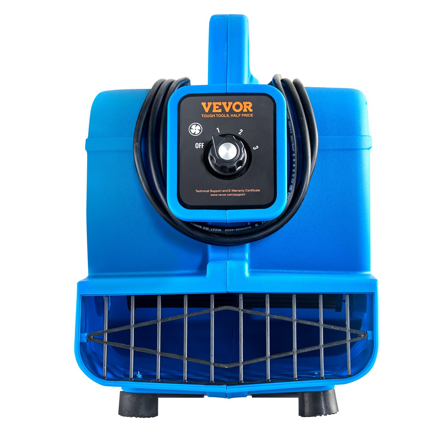 VEVOR Floor Blower 1360 RPM 600 CFM Air Mover with 4 Blowing Angles 3-Speeds