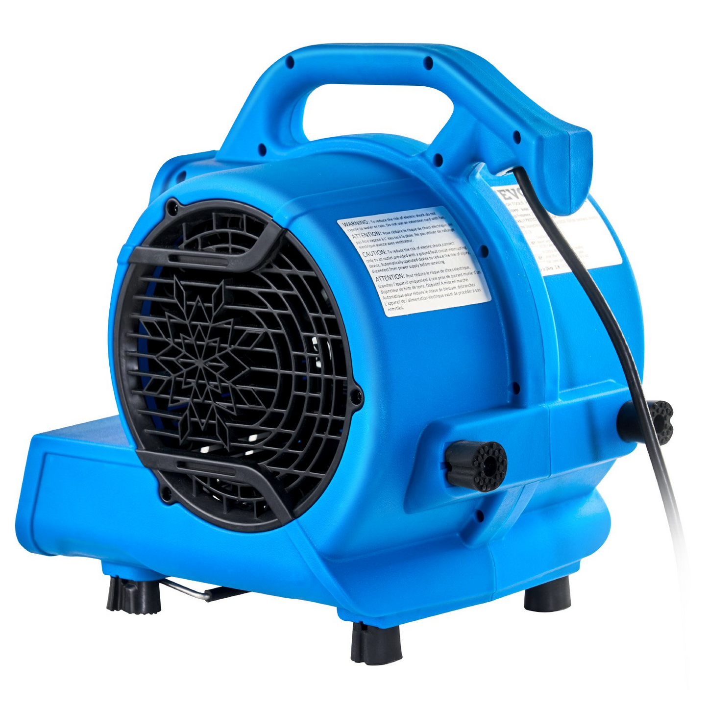 VEVOR Floor Blower 1360 RPM 600 CFM Air Mover with 4 Blowing Angles 3-Speeds