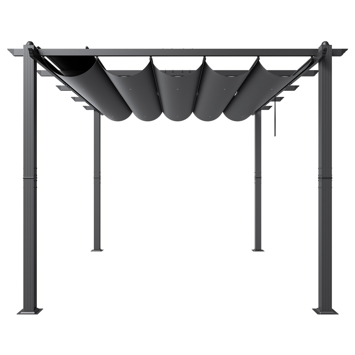 VEVOR 10'x13' Outdoor Retractable Pergola with Sun Shade Canopy Aluminum Gray