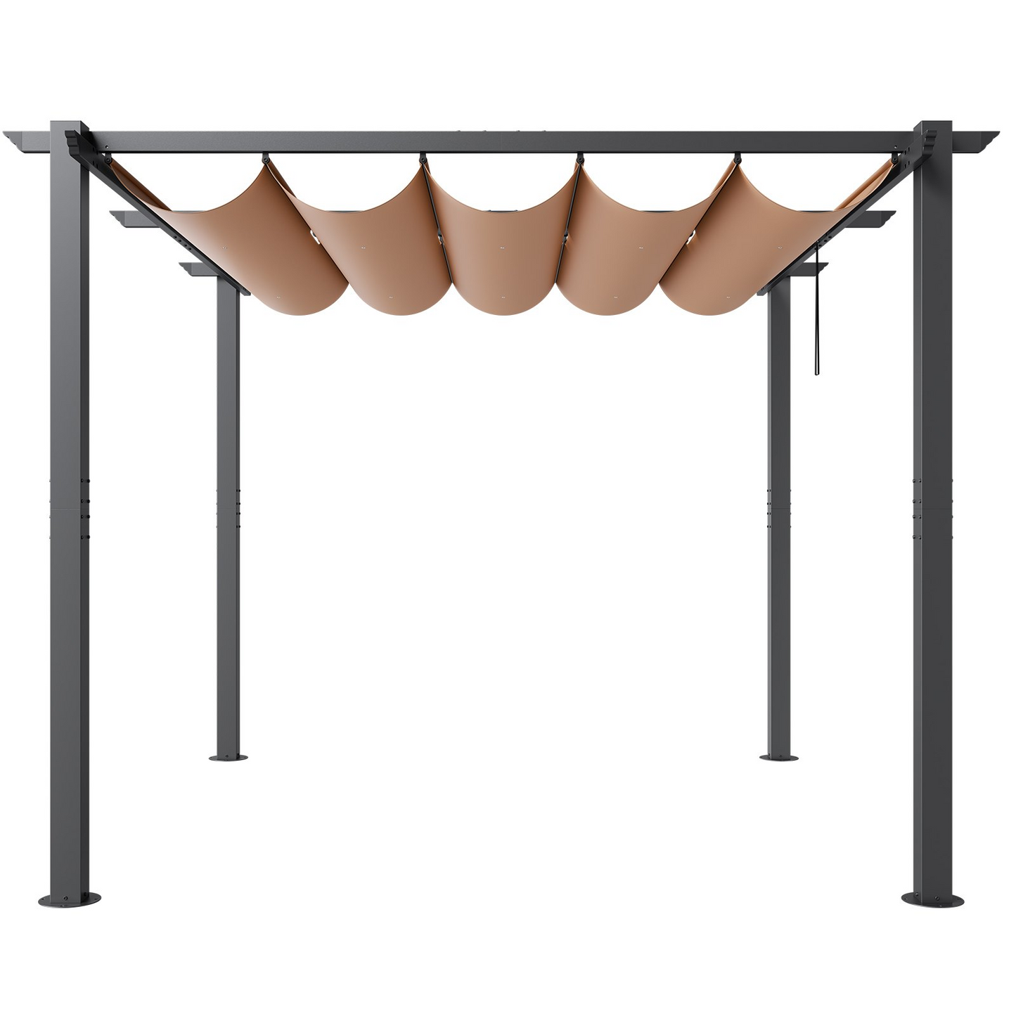 VEVOR 10'x10' Outdoor Retractable Pergola with Sun Shade Canopy Aluminum Beige