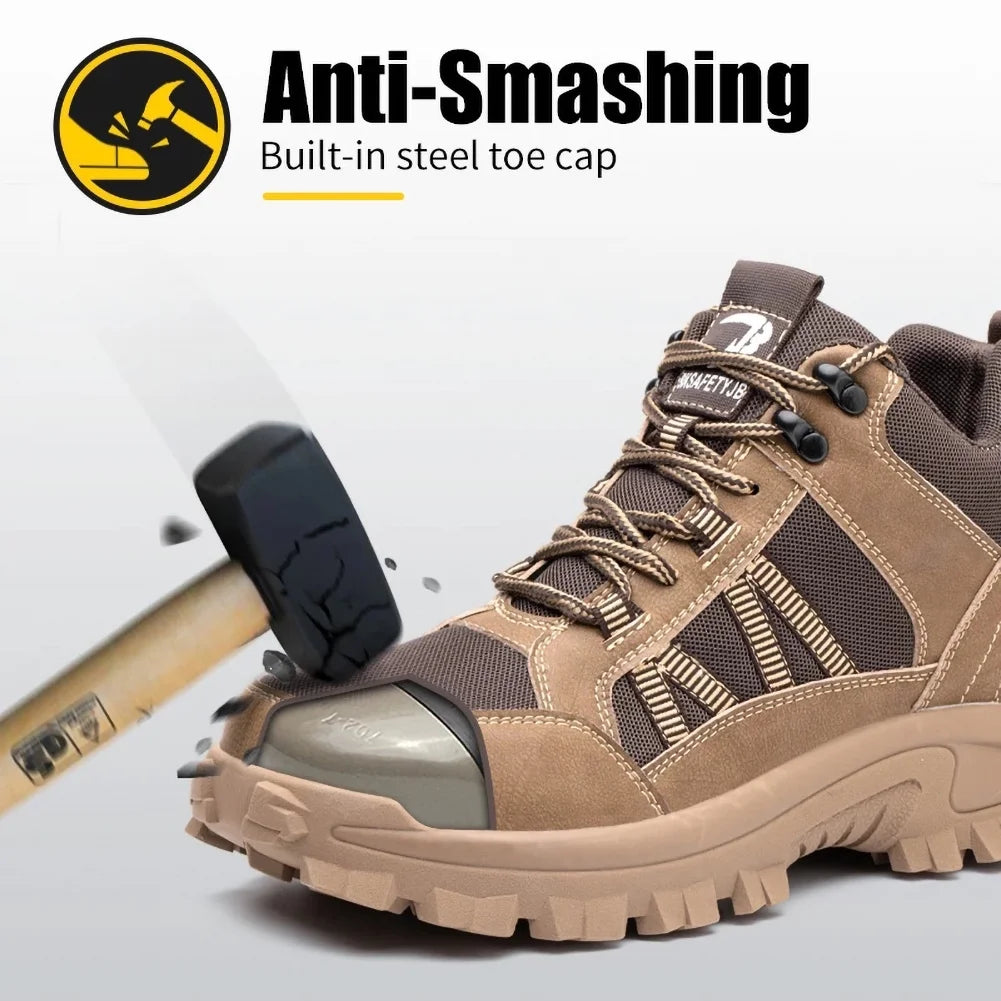 Steel Toe Boots for Men Industrial Construction Anti-Puncture Work Safety Shoes