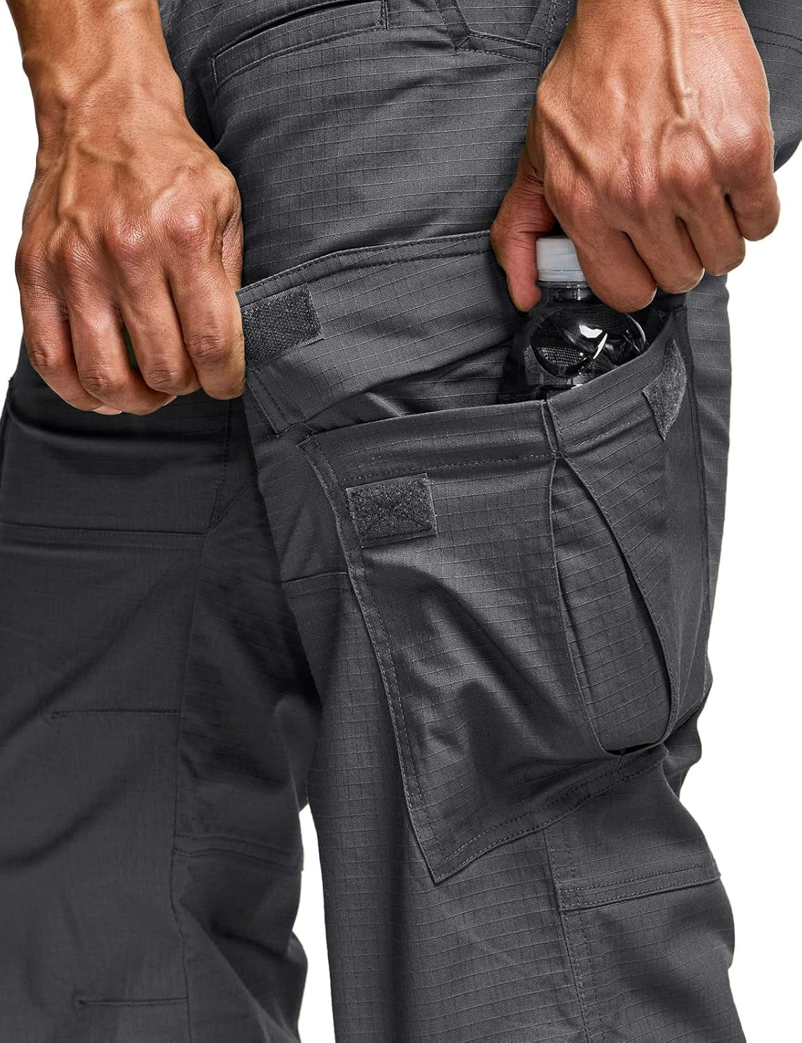 Men'S Flex Ripstop Tactical Pants, Water Resistant Stretch Cargo Pants, Lightweight EDC Hiking Work Pants