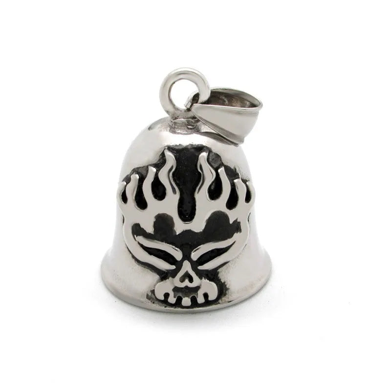 Biker Motorcycle Bell Pendant with Stainless Steel Chain