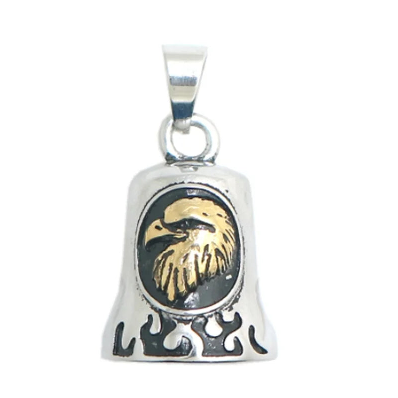 Biker Motorcycle Bell Pendant with Stainless Steel Chain