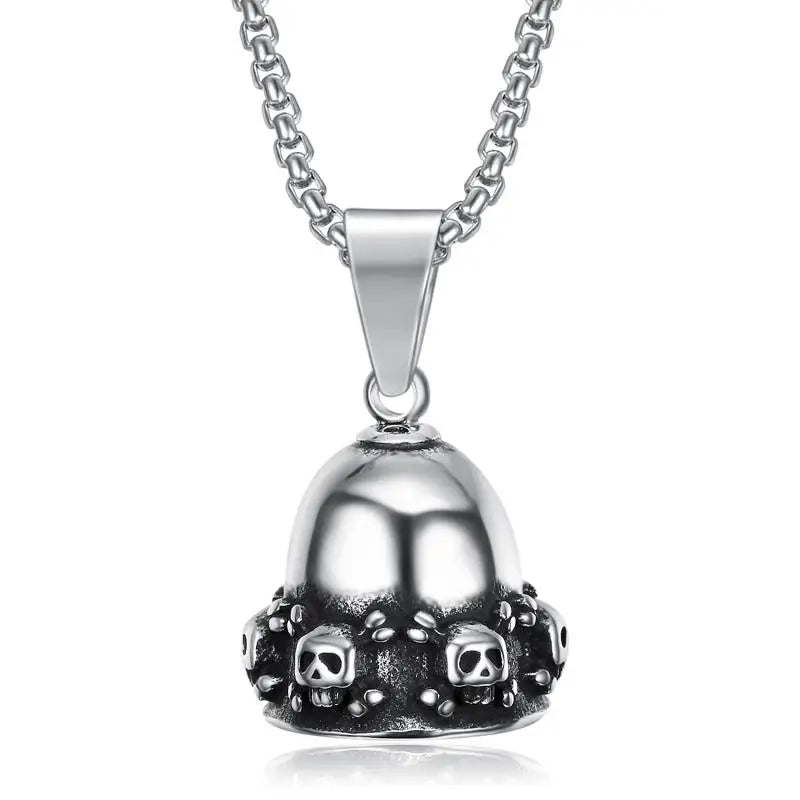 Biker Motorcycle Bell Pendant with Stainless Steel Chain