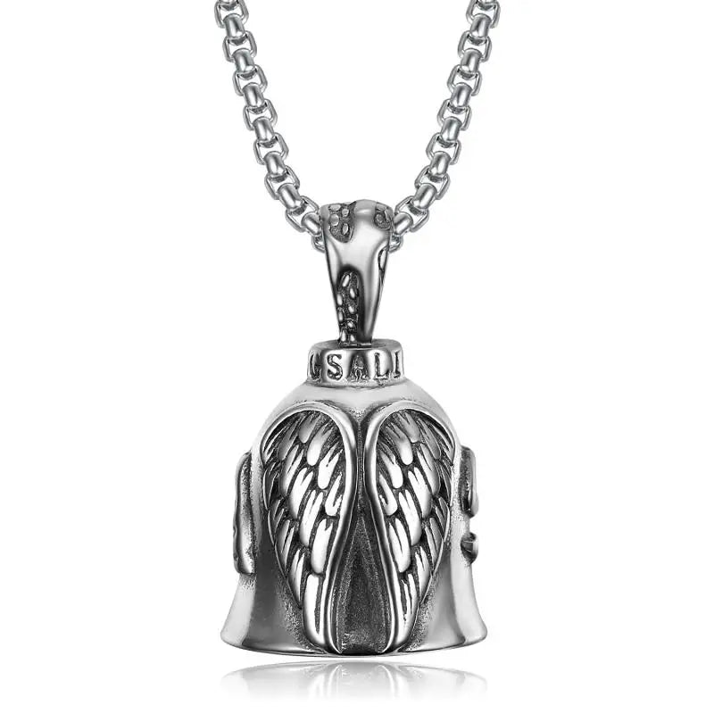 Biker Motorcycle Bell Pendant with Stainless Steel Chain