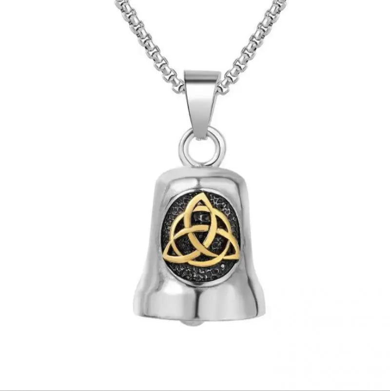 Biker Motorcycle Bell Pendant with Stainless Steel Chain