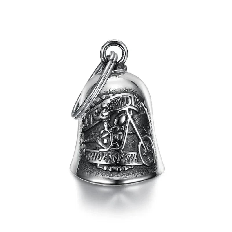 Biker Motorcycle Bell Pendant with Stainless Steel Chain