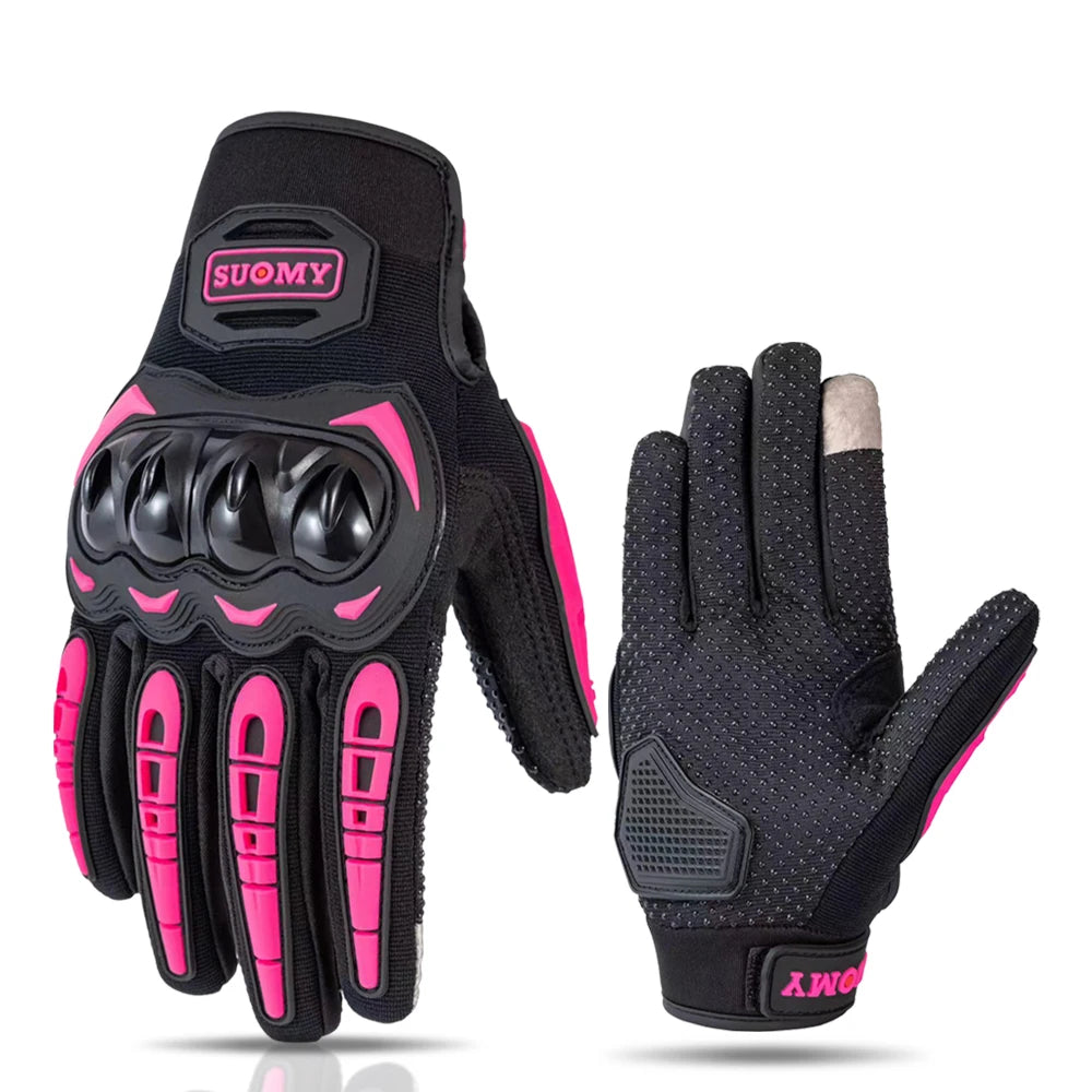 Suomy Women Pink Motorcycle Gloves Summer Lady Motocross Breathable Racing Gloves Motorbike Bicycle Cycling Riding Glove