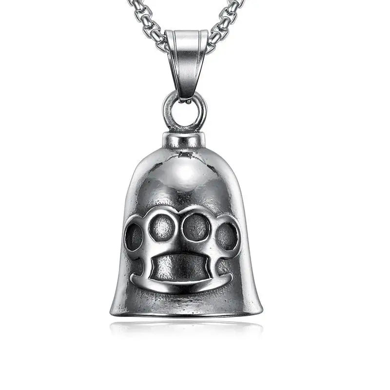 Biker Motorcycle Bell Pendant with Stainless Steel Chain