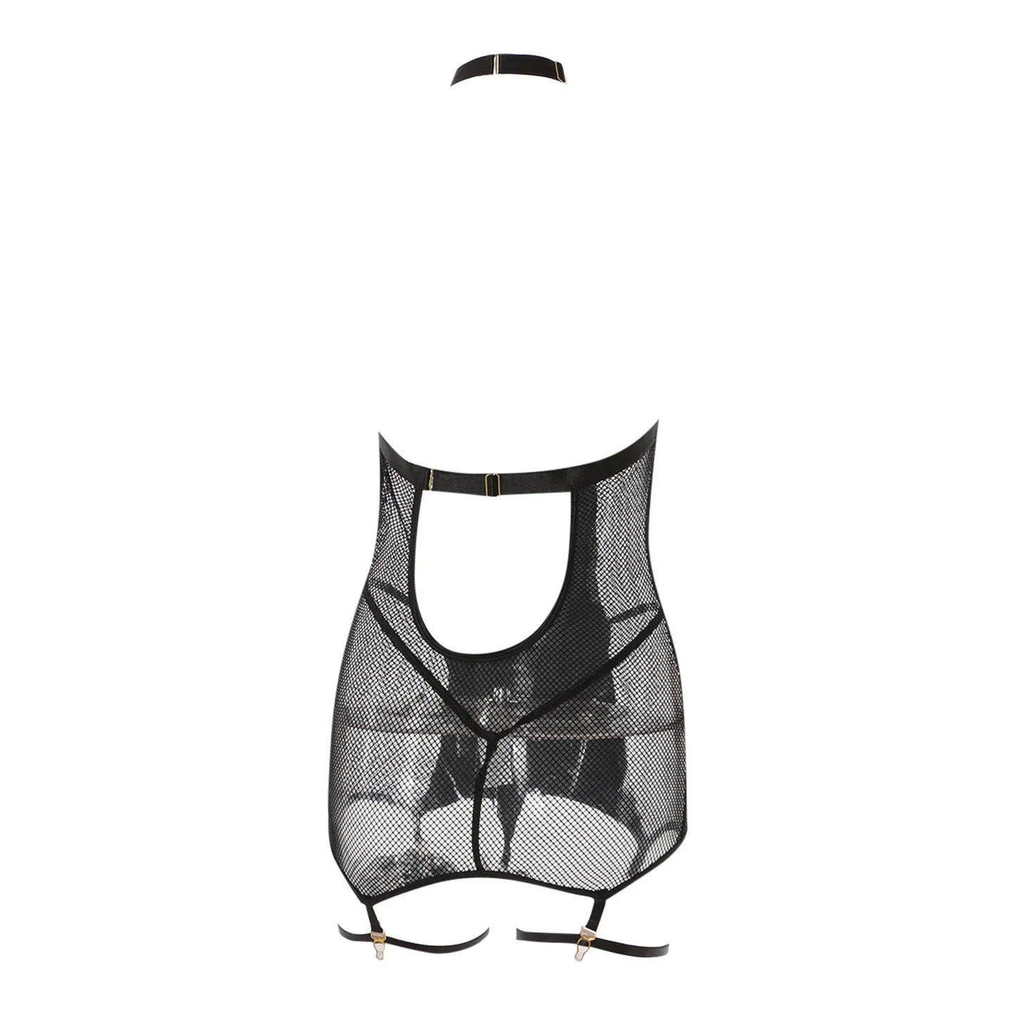 Vegan Leather Backless Lingerie Clubwear