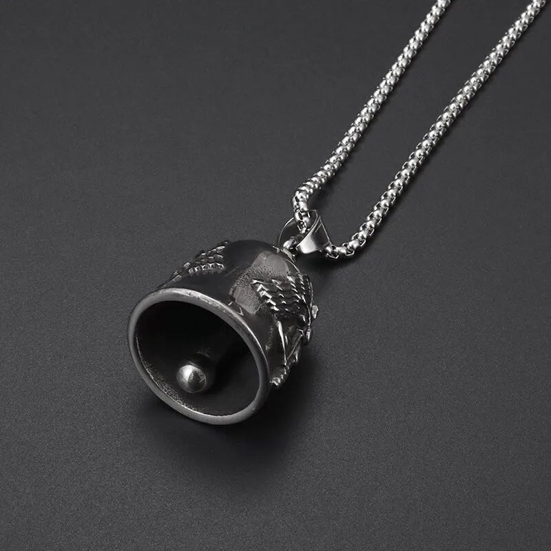 Biker Motorcycle Bell Pendant with Stainless Steel Chain